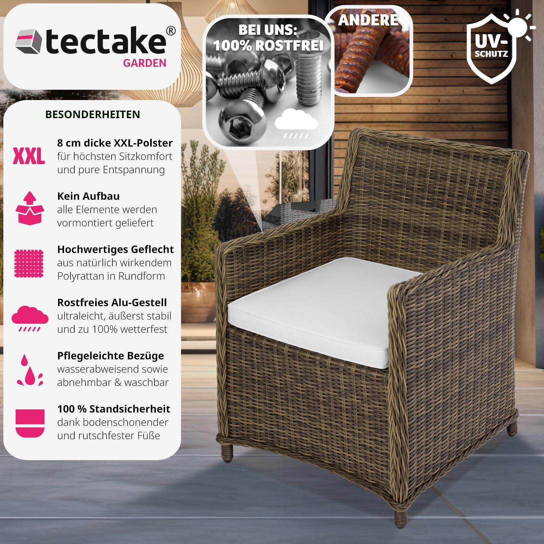 Tectake 2x Fauteuil de jardin ST TROPEZ  