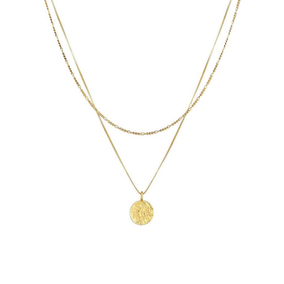 Kuzzoi  Halskette  Layer Figaro Venezianer Plättchen 925 Silber 