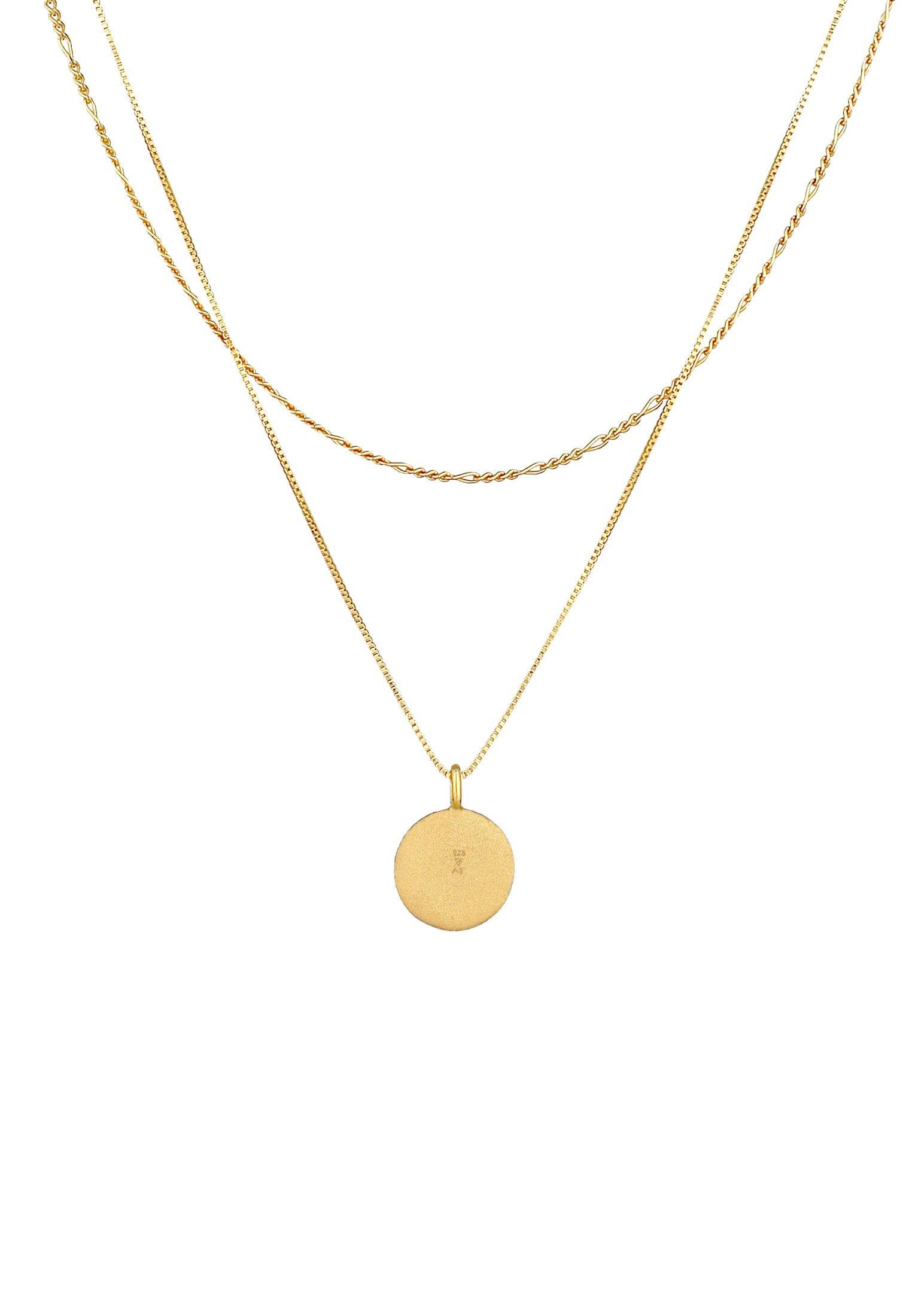 Kuzzoi  Halskette  Layer Figaro Venezianer Plättchen 925 Silber 