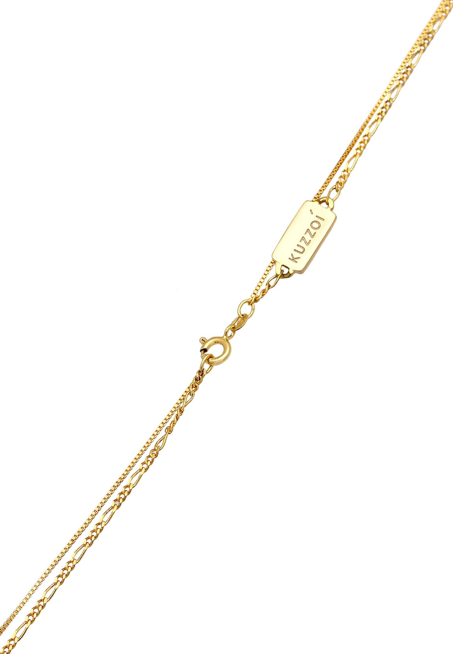 Kuzzoi  Halskette  Layer Figaro Venezianer Plättchen 925 Silber 