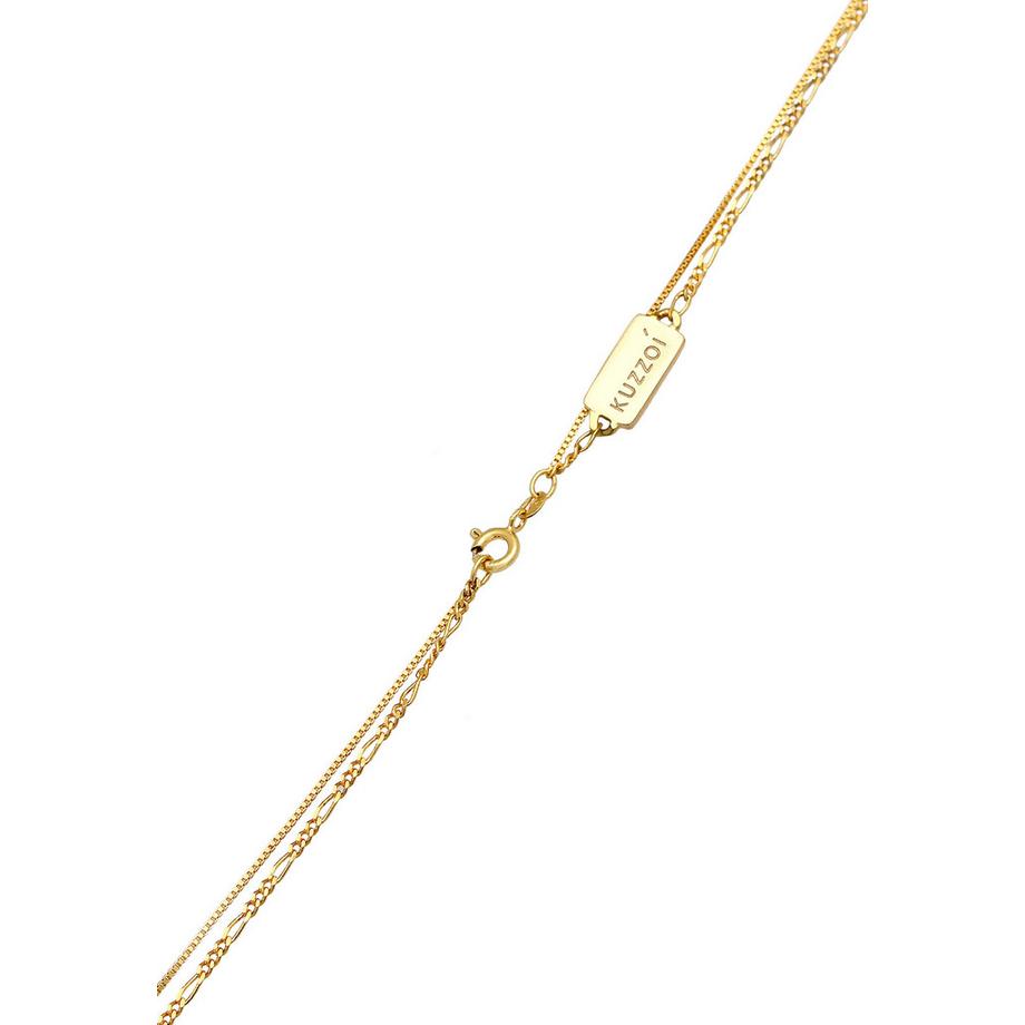 Kuzzoi  Halskette  Layer Figaro Venezianer Plättchen 925 Silber 
