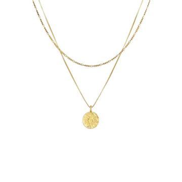 Halskette  Layer Figaro Venezianer Plättchen 925 Silber