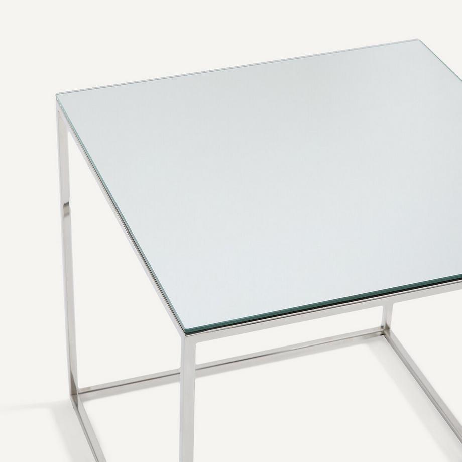 AM.PM Spiegel-Beistelltisch aus verchromtem Metall  