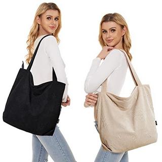 Only-bags.store  Kordel Tasche Umhängetasche mit Reißverschluss, große Shopper Tasche Tragetasche Handtasche 