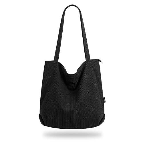 Only-bags.store  Kordel Tasche Umhängetasche mit Reißverschluss, große Shopper Tasche Tragetasche Handtasche 