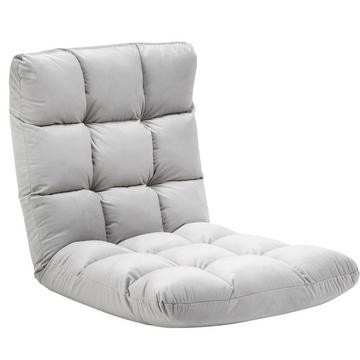 Chaise De Sol 3 En 1 Pliable Dossier Réglable Chaise Longue Pliante 13 Positions Gris Métal Mousse 55X71X53.5Cm
