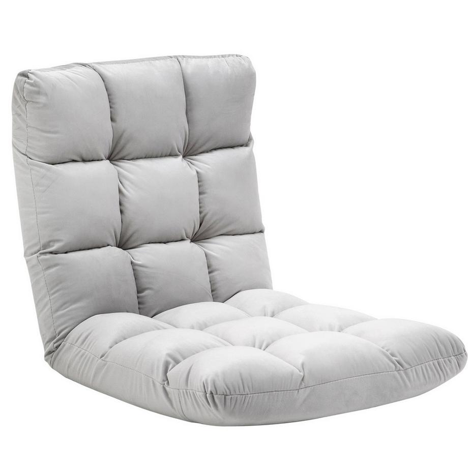 Northio Chaise De Sol 3 En 1 Pliable Dossier Réglable Chaise Longue Pliante 13 Positions Gris Métal Mousse 55X71X53.5Cm  