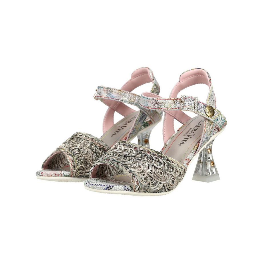 Laura Vita Pumps ricamate con tacco trasparente  