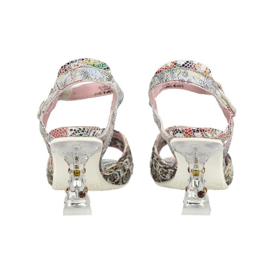 Laura Vita Pumps ricamate con tacco trasparente  
