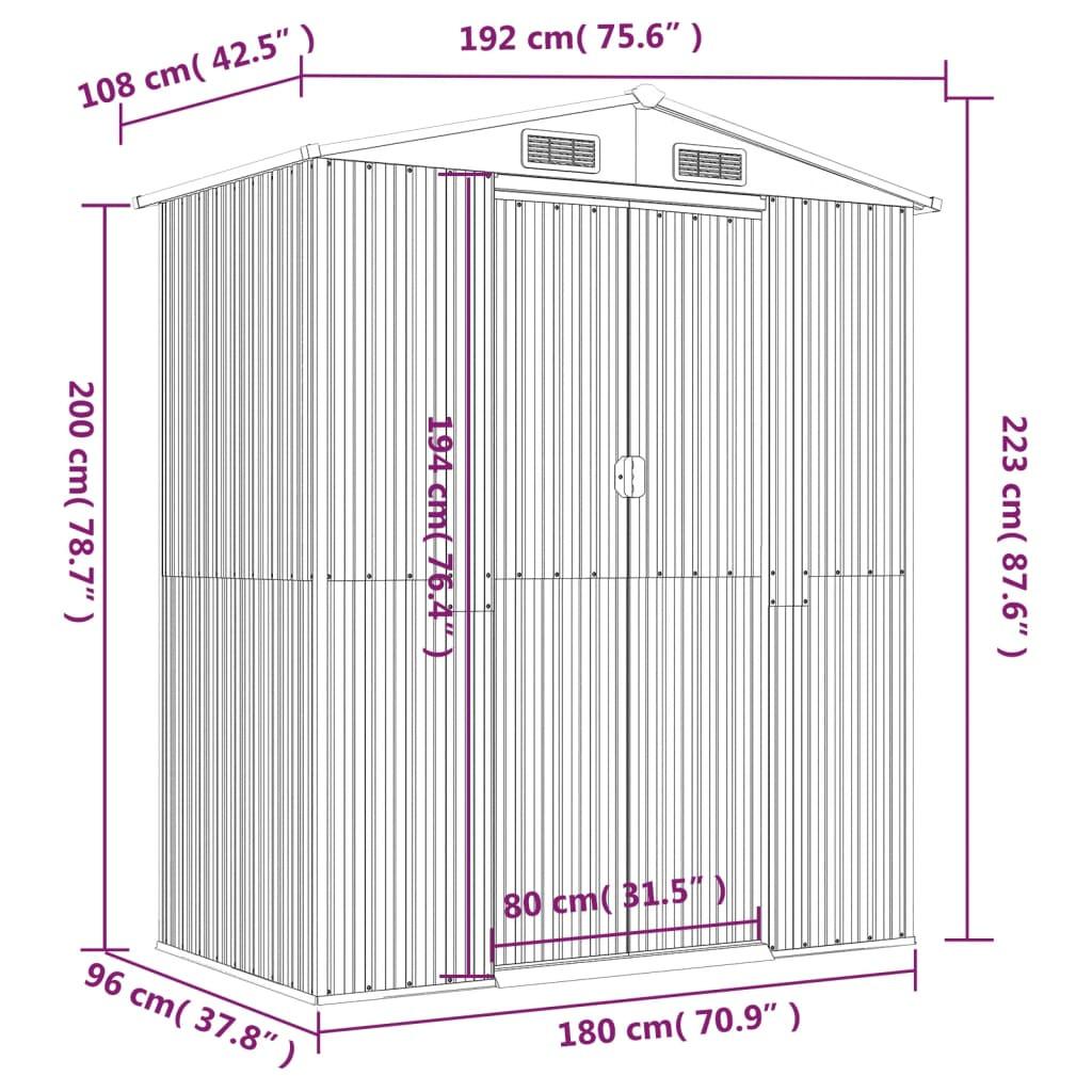 VidaXL Abri de jardin acier  