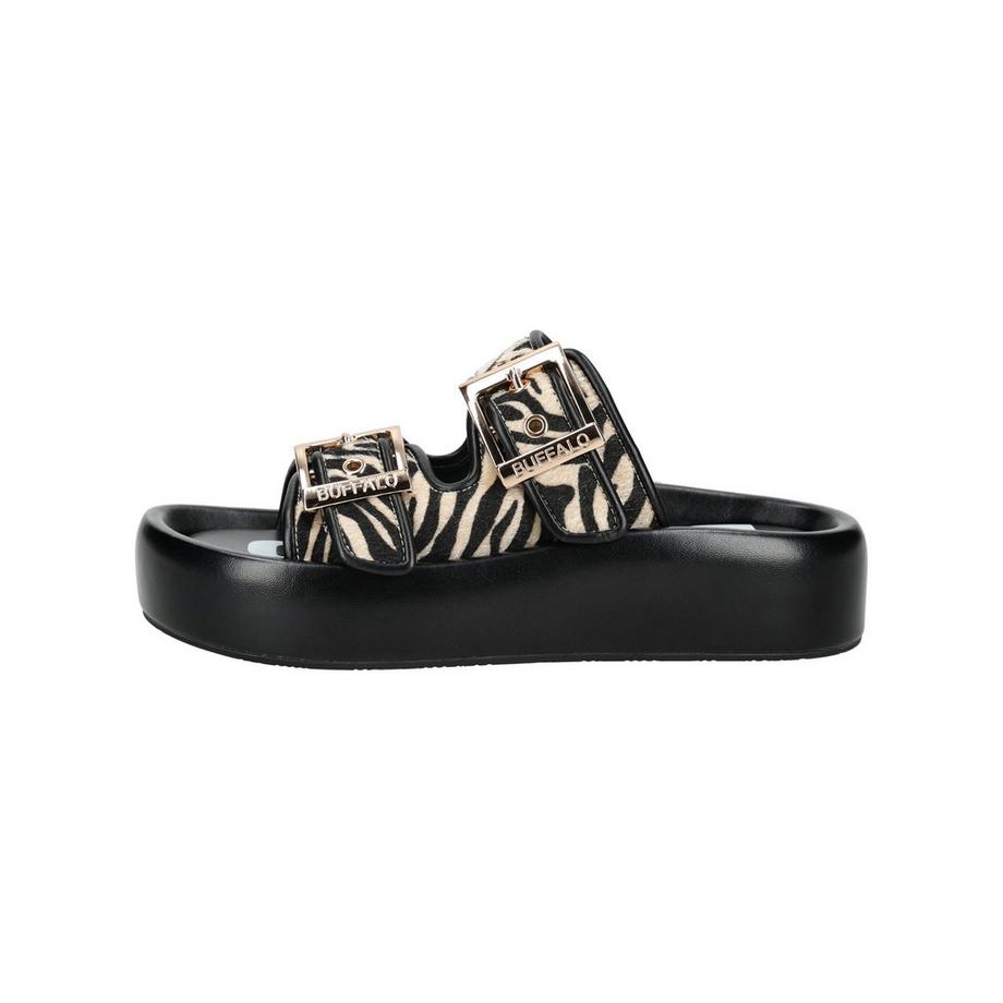 Buffalo Zebra-Print-Schlappen mit Schnallen  