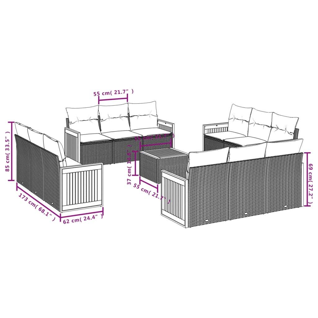 VidaXL Ensemble de canapés de jardin rotin synthétique  