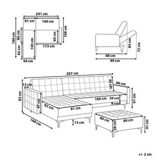 Beliani Ecksofa mit Ottomane aus Kunstleder Modern ABERDEEN  