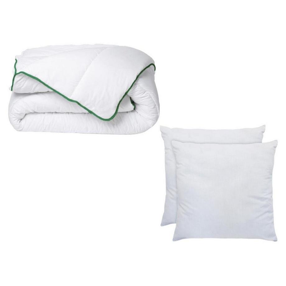 Vente-unique  Set Bettdecke temperiert 220 x 240 cm + 2 Kopfkissen 60 x 60 cm - Milbenabweisend - AZYLIA 