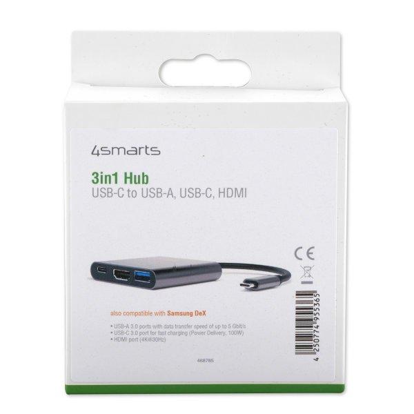 4smarts  3in1 Hub mit DeX-Funktion USB-A 3.0 Port, HDMI, USB-C Eingang 