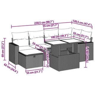 VidaXL Garten sofagarnitur poly-rattan  