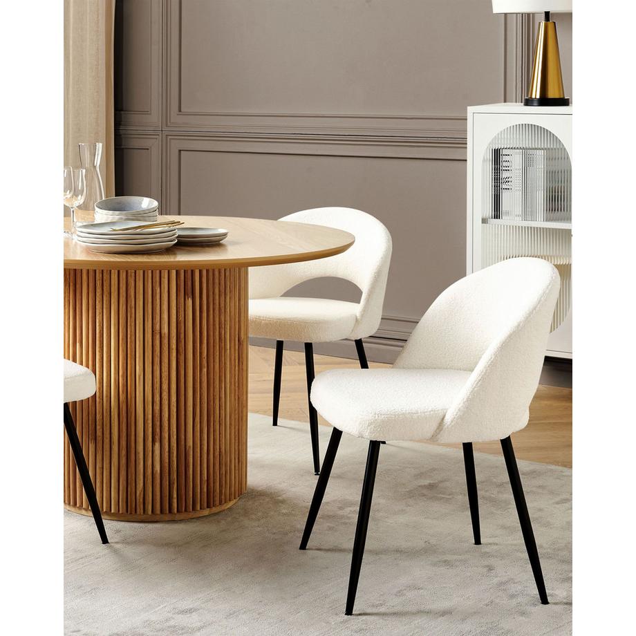 Beliani Lot de 2 chaises de salle à manger en Bouclé Moderne ONAGA  