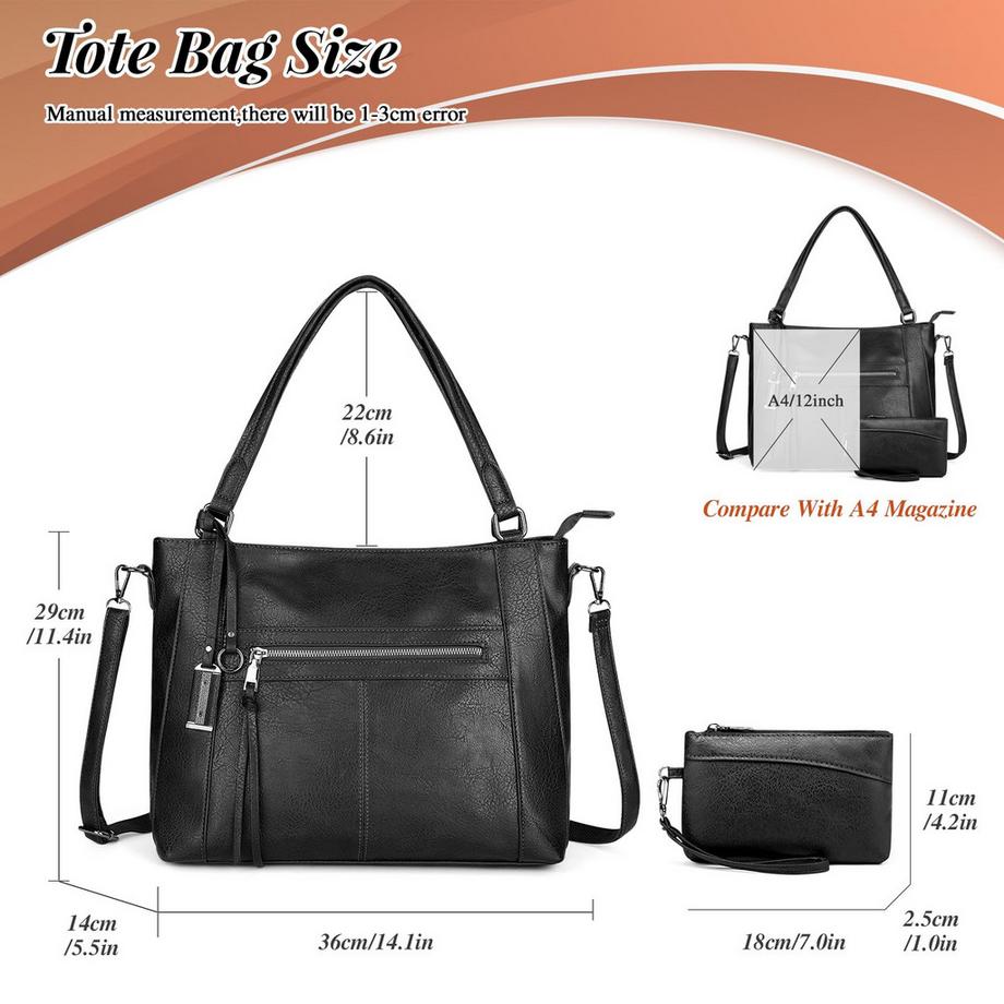 Only-bags.store 2-teiliges Handtaschen Set mit Umhängetasche und Geldbörse  