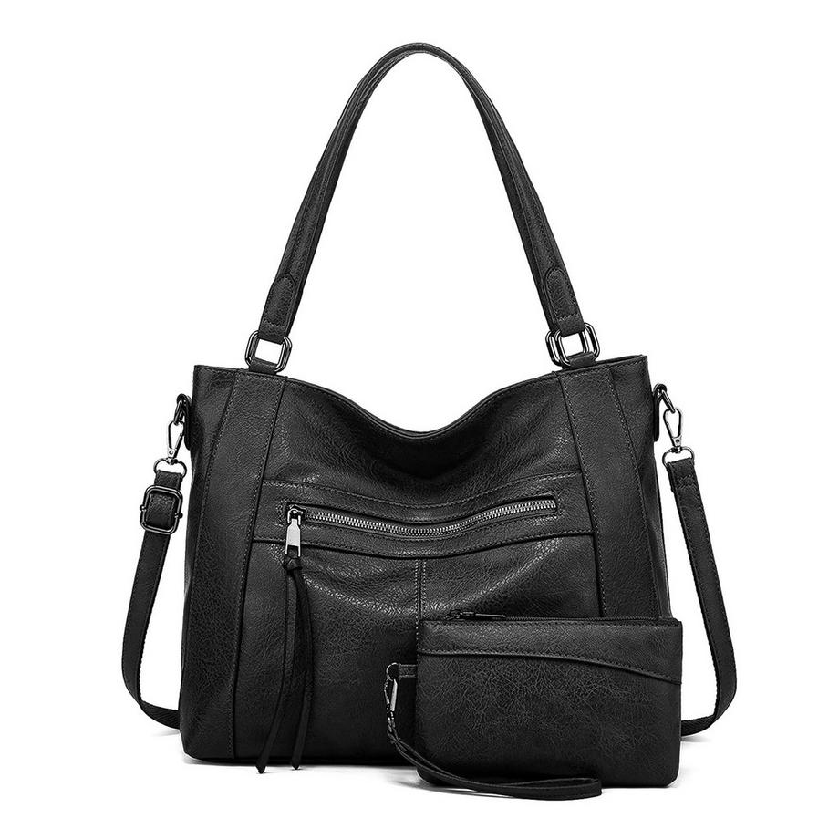 2-Teilige Handtaschen, Set Umhängetasche, Große Einkaufstasche mit Geldbörse