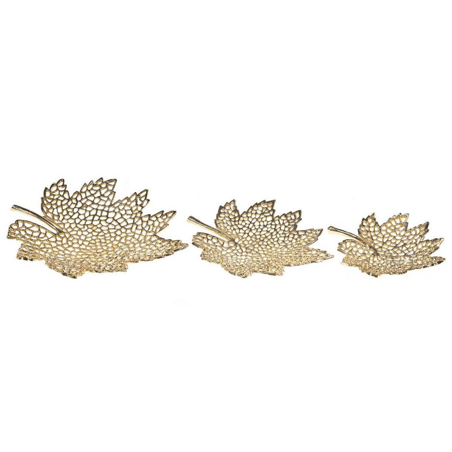 Beliani Set di 3 piattini portaoggetti en Alluminio Glamour PEMALI  