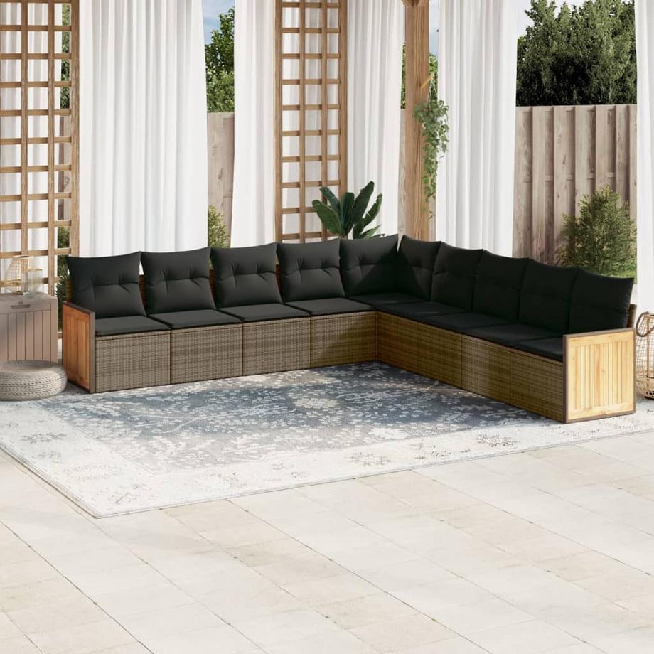 VidaXL set divano da giardino Polirattan  