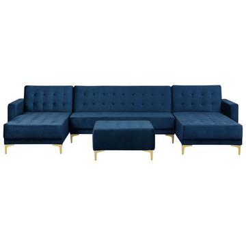 U-förmiges Sofa mit Ottomane aus Samtstoff Modern ABERDEEN