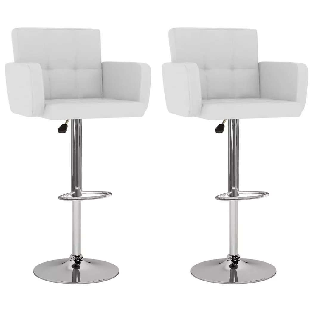 Vidaxl - Tabourets de bar lot de 2 blanc similicuir