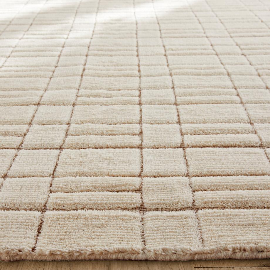 AM.PM Tapis quadrillé en pure laine  