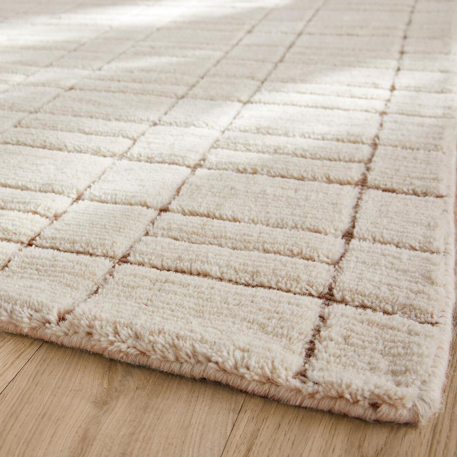 AM.PM Tapis quadrillé en pure laine  