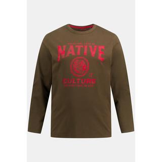 JP1880  Maglia a maniche lunghe con stampa "Native" e scollo a girocollo 