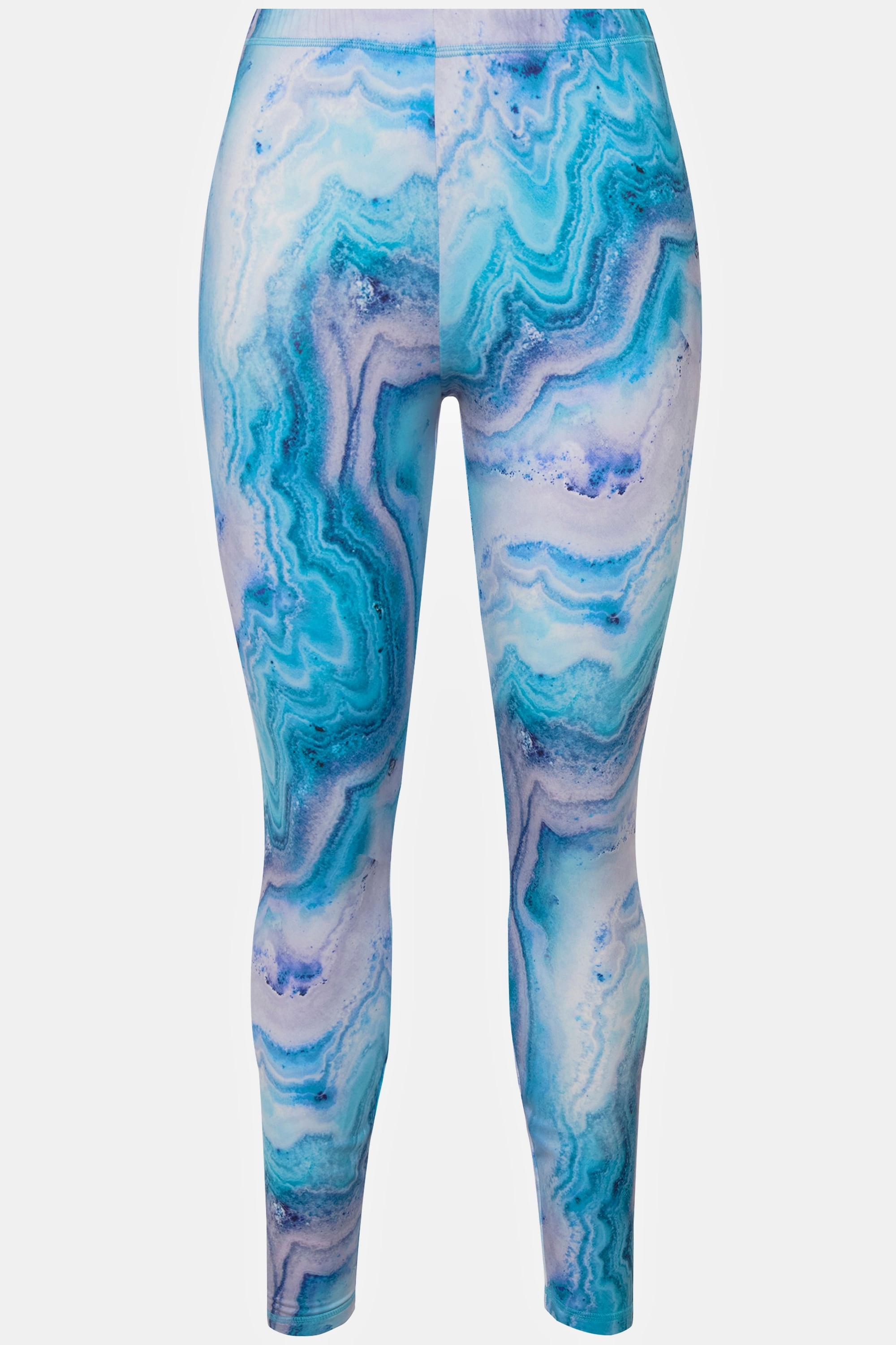 Ulla Popken  Leggings funzionali da sci con design marmorizzato e materiale riciclato 