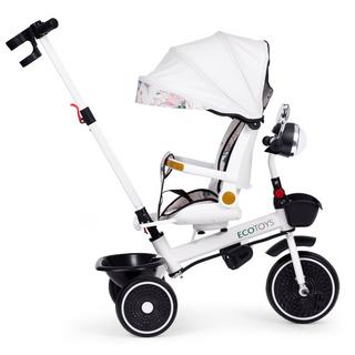 Northix  Poussette tricycle pour enfants avec siège pivotant, poignée de poussée et auvent 