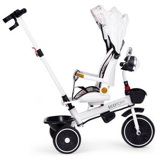 Northix  Poussette tricycle pour enfants avec siège pivotant, poignée de poussée et auvent 