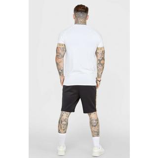 Sik Silk  T-Shirts White Crest Elasticated Cuff T-Shirt 