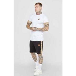 Sik Silk  T-Shirts White Crest Elasticated Cuff T-Shirt 