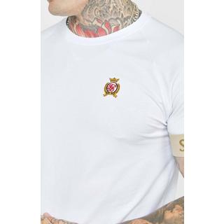 Sik Silk  T-Shirts White Crest Elasticated Cuff T-Shirt 