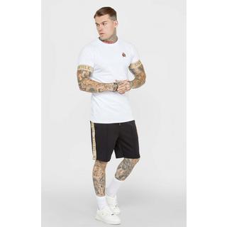 Sik Silk  T-Shirts White Crest Elasticated Cuff T-Shirt 