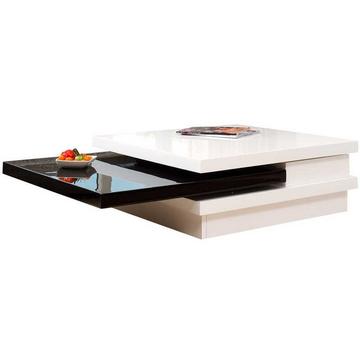 Table basse 120X80cm blanc-noir