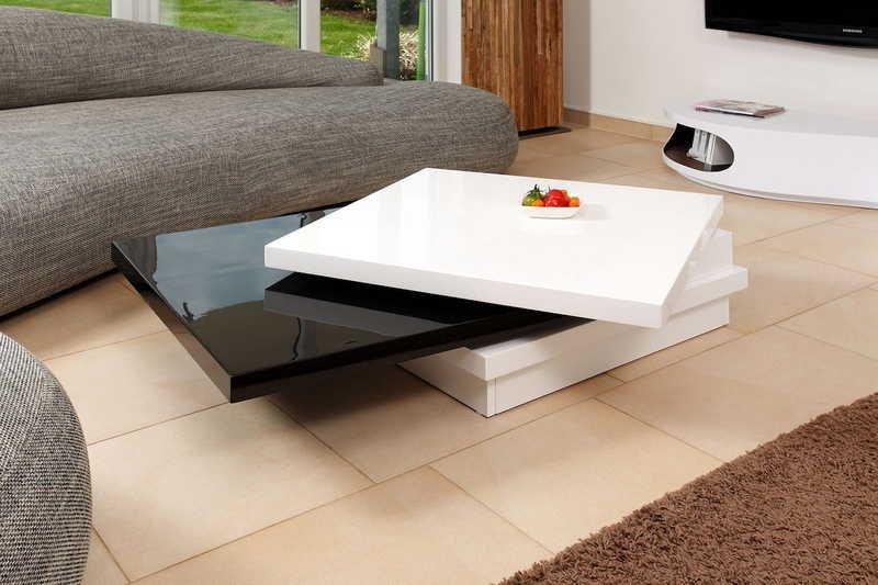 mutoni Tavolino 120X80cm bianco-nero  