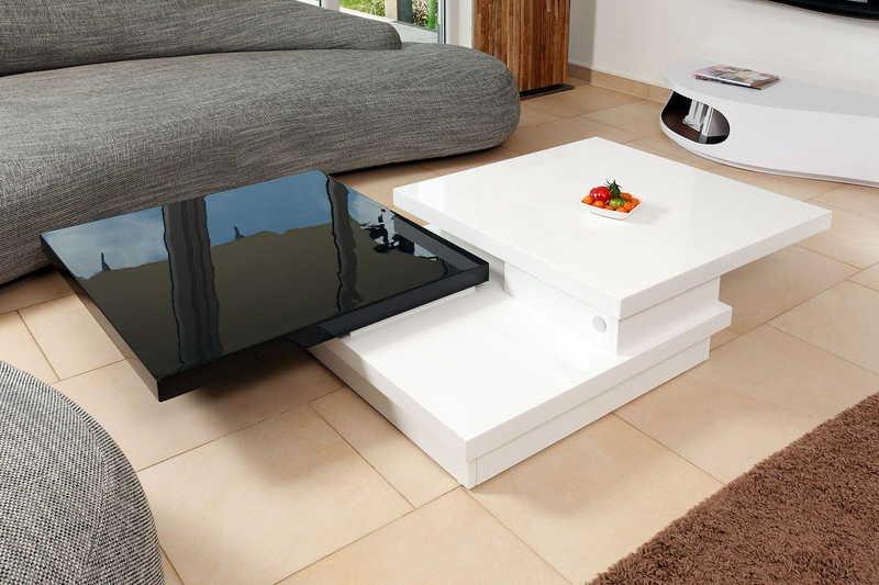 mutoni Tavolino 120X80cm bianco-nero  