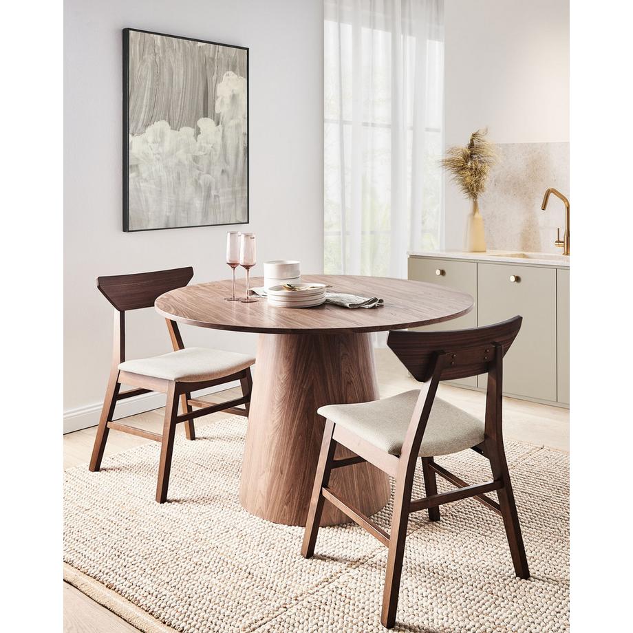 Beliani Lot de 2 chaises de salle à manger en Bois d'hévéa Rétro HOPKINS  