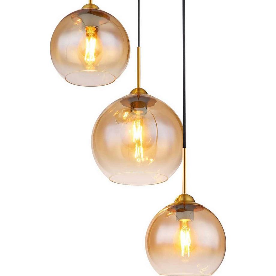 mutoni light Suspension Jamessa métal laiton mat 3xE27  