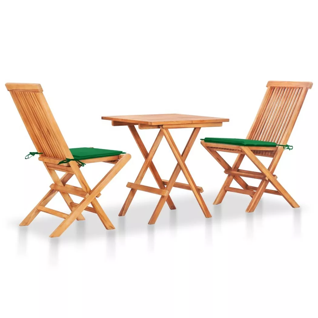 VidaXL - Bistroset teak, One Size, Grün