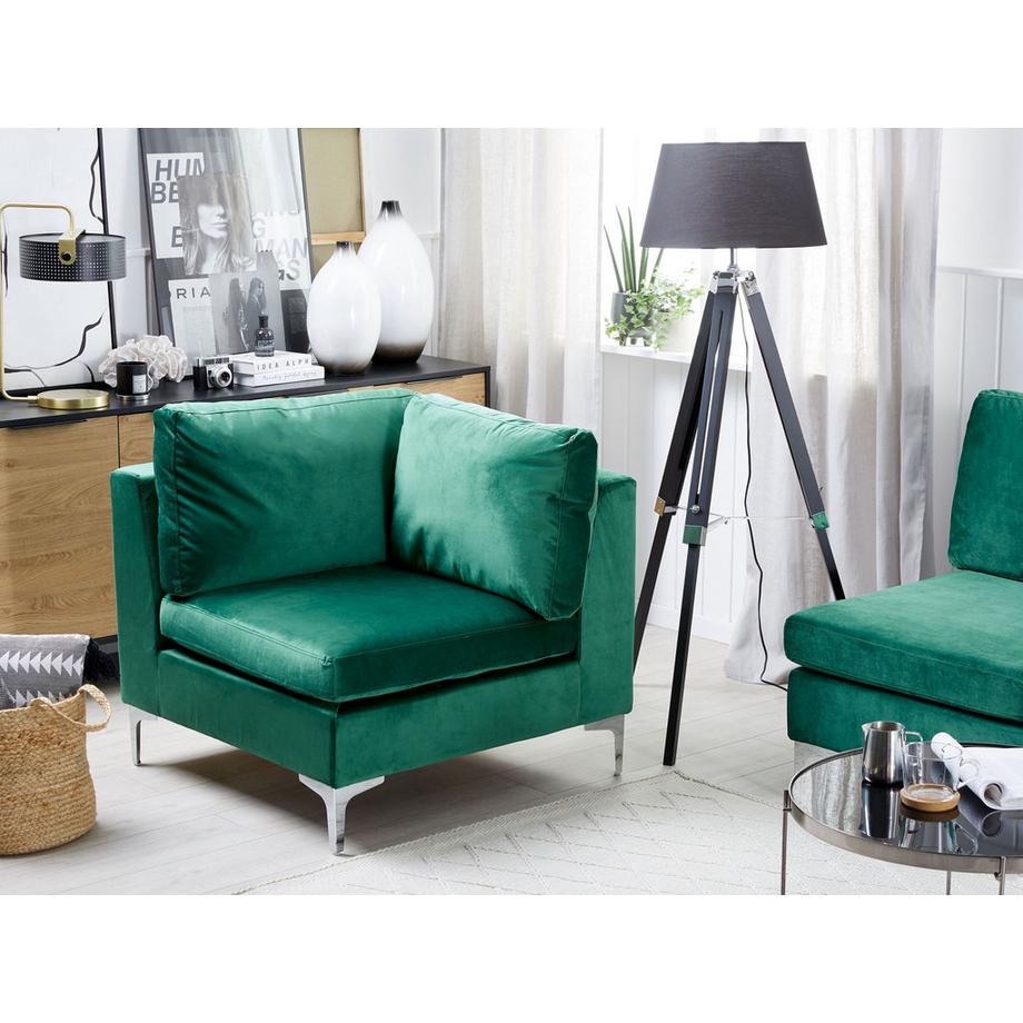 Beliani Eckmodul aus Samtstoff  EVJA  