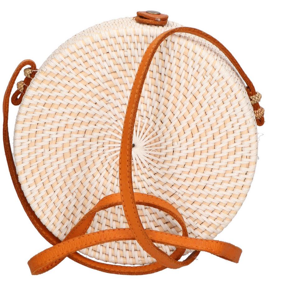 Gave Lux Sac bandoulière rond tressé avec ornement coquillage  