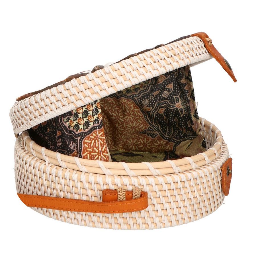 Gave Lux Sac bandoulière rond tressé avec ornement coquillage  