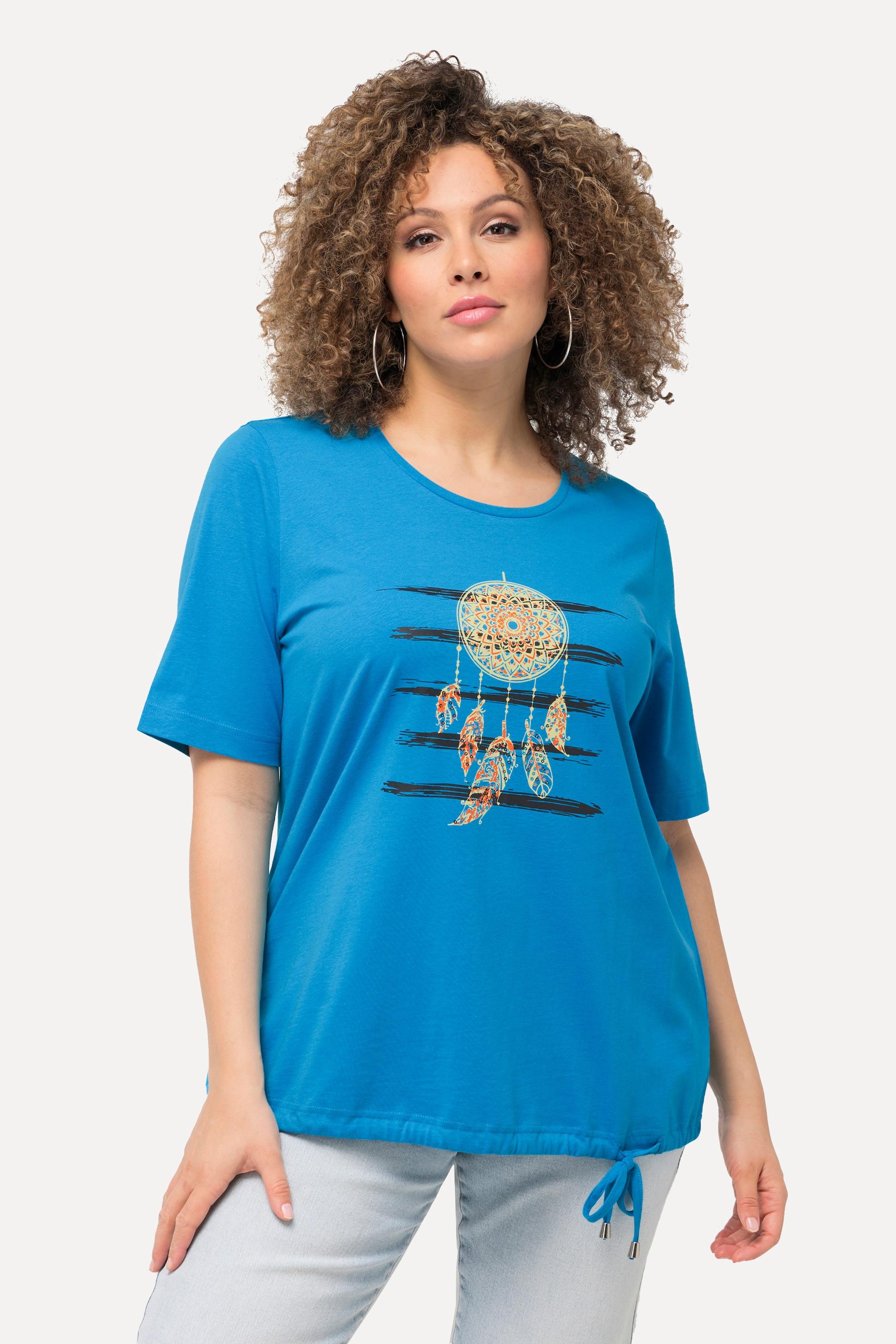 Ulla Popken  T-shirt classica con acchiappasogni, scollo a girocollo e mezze maniche 