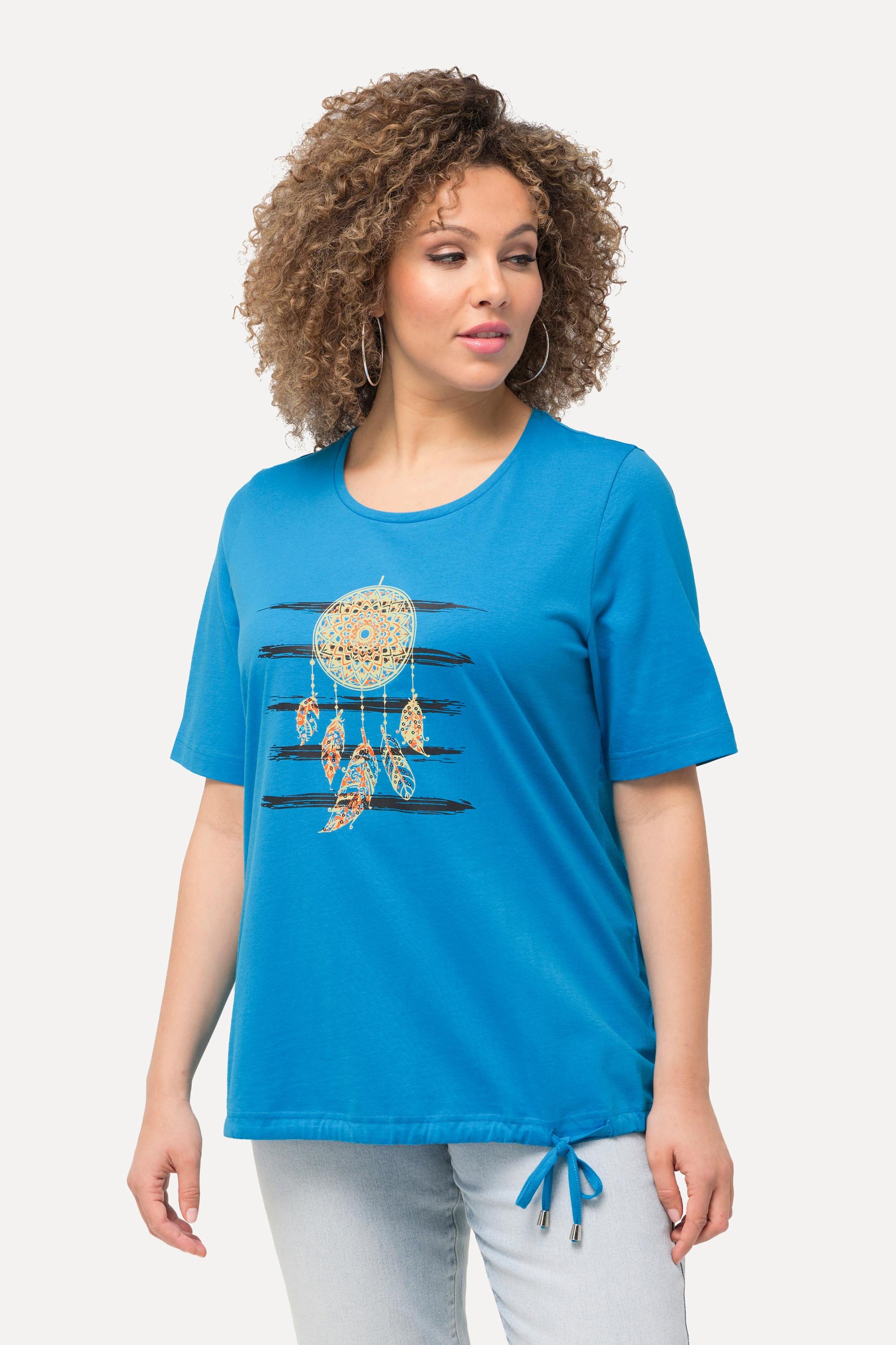 Ulla Popken  T-shirt classica con acchiappasogni, scollo a girocollo e mezze maniche 