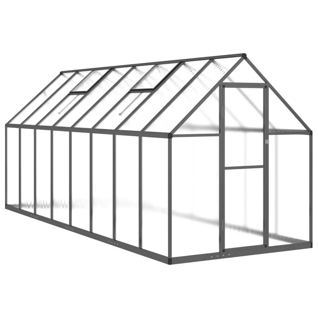 VidaXL - Gewächshaus aluminium, One Size, Grau