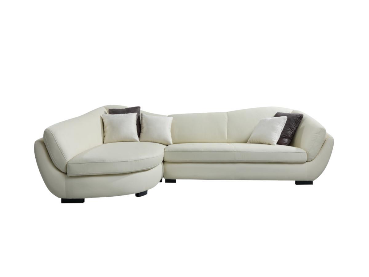 LINEA SOFA Ecksofa Leder 5Sitzer CAIPI Büffelleder Elfenbein Ecke Links  